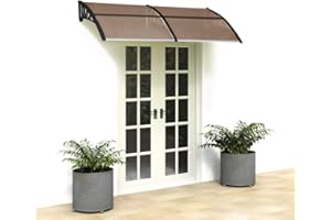 AFFAVON 40"x80" Window Awning Exterior, Awnings for Doors，Polycarbonate Cover Entry Door Outdoor Patio Awning Canopy, Front Door Overhang Awning for Sun Shutter, UV, Rain and Snow Protection