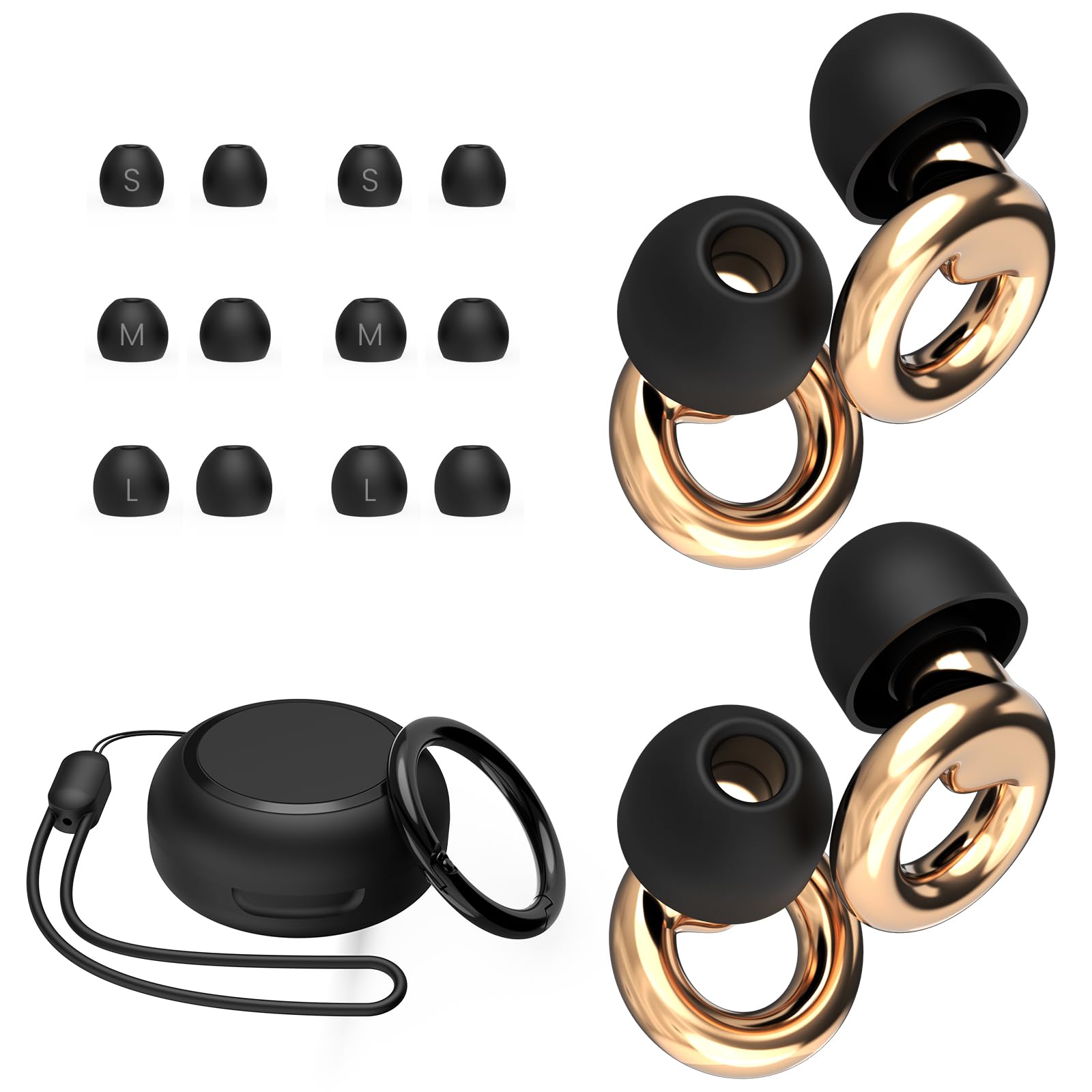 Photo 1 of JUSTRVN Ear Plugs for Sleeping,2 Pairs of Stylish Reusable Noise Reduction Earplugs with 8 Pairs Tips & case,Hearing Protection Earplugs for Concert,Travel,Work,Live Events - 25dB-30dB