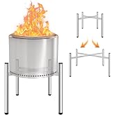 SANLIKE Fire Pit Stand, 15-27Inch Adjustable Stainless Steel Base | Firepit Stand for Solo Stove Bonfire Ranger Yukon, Sturdy, Easy to Install, Accessories for Solo Stove