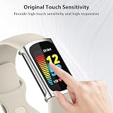 WOOZ Screen Protector Case for Fitbit Charge 6 5 TPU Bumper Dark Grey Silver view 2