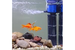 TARARIUM Aquarium Filter 260GPH for 30-75 Gallon Fish Tank, Biochemical Quiet Submersible Internal Filtration Powerful Pump Air Supply Wave Maker 4 in 1, Saltwater & Freshwater Crystal Clear