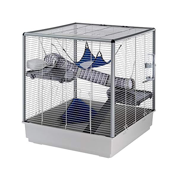 Ferplast Gabbia Grande per Furetti Furet Xl, Tre Livelli con Accessori Amaca e Tubi per Furetti, Rete in Metallo…