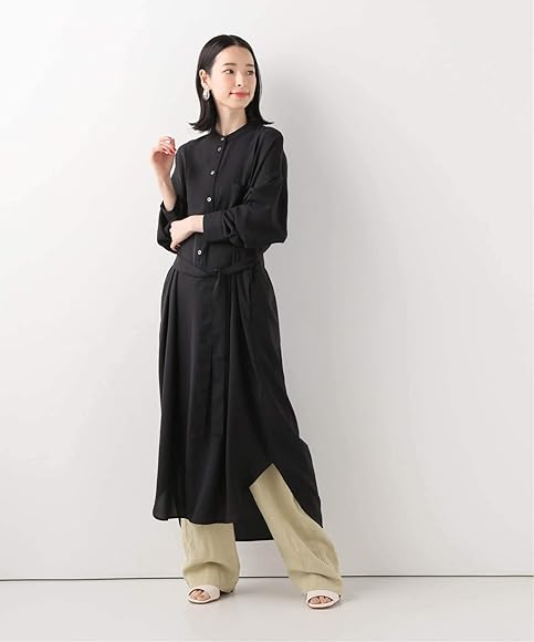 Amazon クラネ Clane クラネ Basic Loose シャツロングワンピース フリー ホワイト ワンピース チュニック 通販