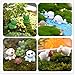 EMiEN 14 Pieces Mini Animals Miniature Ornament Kits Set for DIY Fairy Garden Dollhouse Decoration, Cats,Dogs,Frogs,Dolphins,Sheep,Cow,Rabbit Miniature Ornament for Fairy Garden Plant Décor