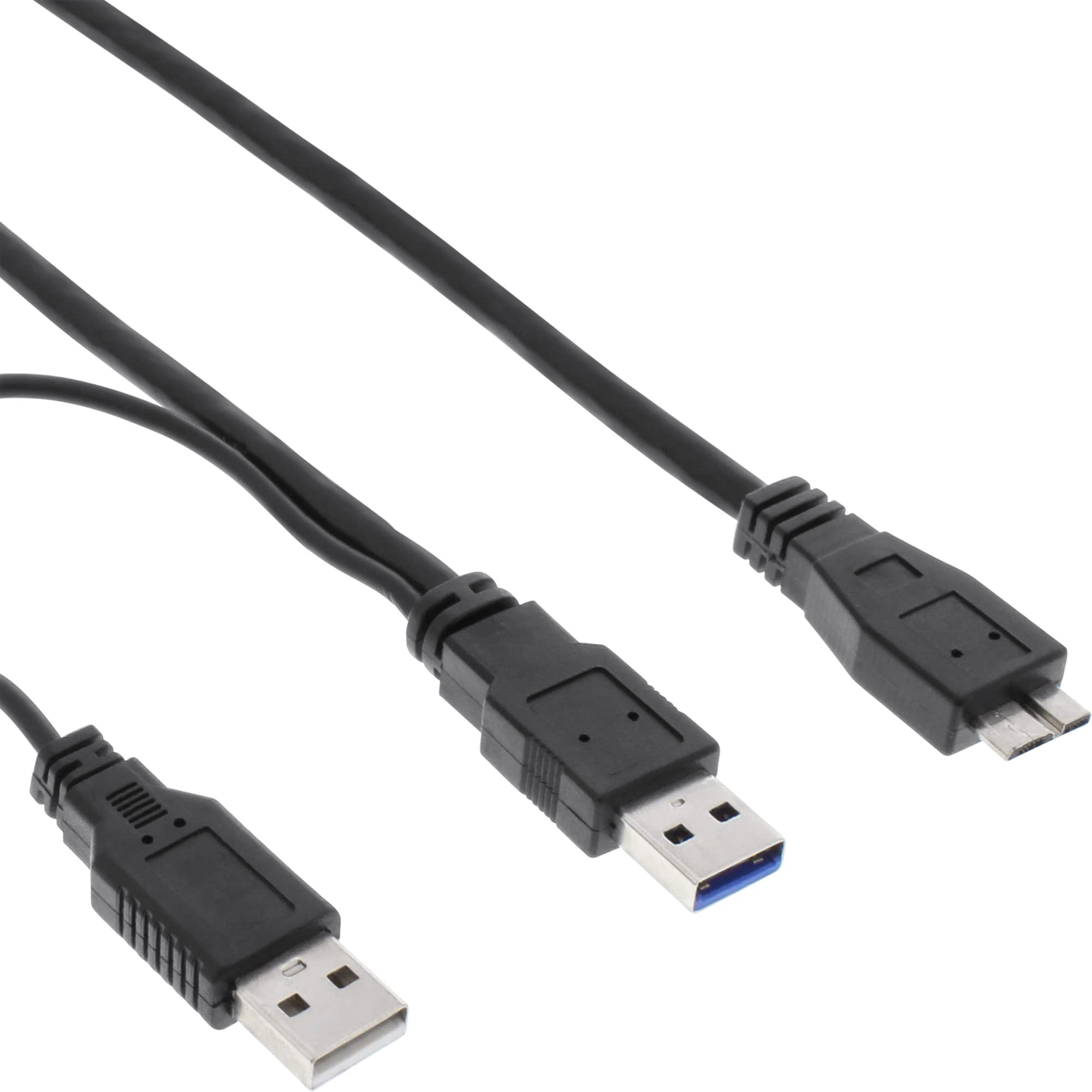 InLine 35415Y USB 3.0 Y-Cable 2 x A Female to Micro USB B 1.5 m Black