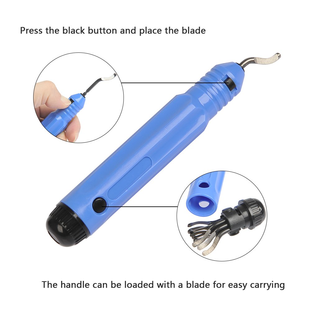 DODUOS Hand Deburring Tool Set, Manual Deburring Cutter Burr Remover Burr Handle with 10 Replacement Deburr Blades - Image 4