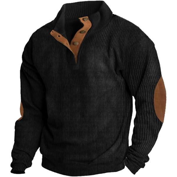 Amazon.com: Men Corduroy Shirts with Elbow Patches, Long Sleeve