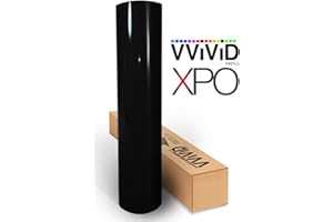 Black High Gloss Realistic Paint-Like Microfinish Vinyl Wrap Roll with VViViD XPO Air Release Technology - 1ft x 5ft