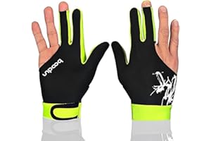 MUMIAN Man Woman Elastic 3 Fingers Show Gloves for Billiard Shooters Carom Pool Snooker Cue Sport - Wear on The Right or Left Hand 1PCS