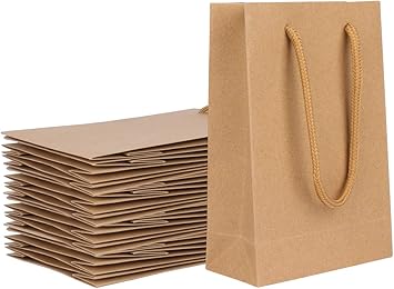 Bolsas de papel kraft marrón Veesoo, 50 bolsas de regalo de papel kraft a granel de