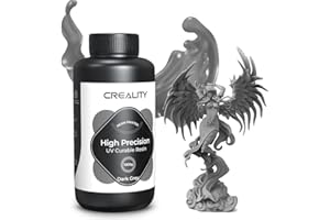 Creality 3D Printer Resin, LCD UV-Curing Resin, 8K High Precision Resin, 405nm Photopolymer, Low Shrinkage, Low Odor, Excellent Fluidity, 1000g Printer Resin Liquid for LCD DPL 3D Printing, Dark Grey