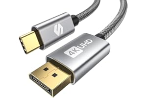Silkland USB C to DisplayPort Cable Thunderbolt 4/3 to DisplayPort 6.6FT (4K@60Hz, 2K@165Hz 144Hz), [Sturdy Aluminum, Gold Pl