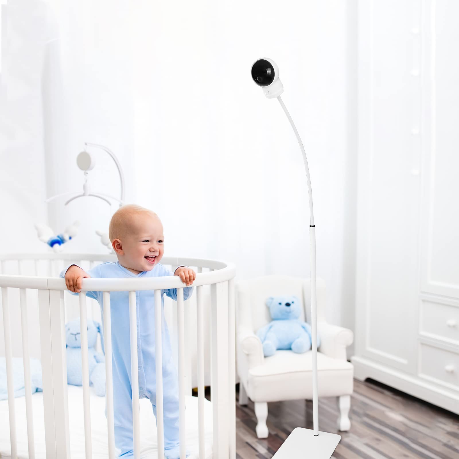 HOLACA 35 inch or 63 inch Floor Stand for Hellobaby, Infant Optics DXR-8/8 Pro, eufy, Vava/Hipp and Nooie Baby Monitor,Owlet and Motorola Baby Monitor, for Any Other Cameras with 1/4 Screw Mount