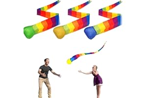 Rainbow Ball with Tail - 3 Pieces Rainbow Tail Balls | Throw and Catch Game for Training Backyard Indoor Park School Outdoor 
