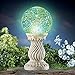 Collections Etc Mosaic Solar Gazing Ball Globe with Grecian-Style Stand, Outdoor Accent Light