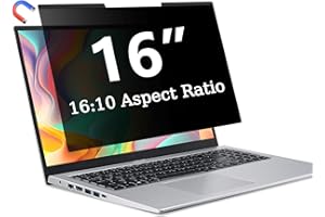 ZOEGAA Magnetic Laptop Privacy Screen 16 Inch, Removable 16:10 Laptop Screen Privacy Shield, Anti Spy, Anti Glare, Blue Ray R