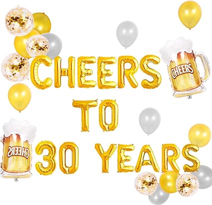 Amazon Com Jevenis Set Of 18 Cheers To 30 Years Balloons Cheers