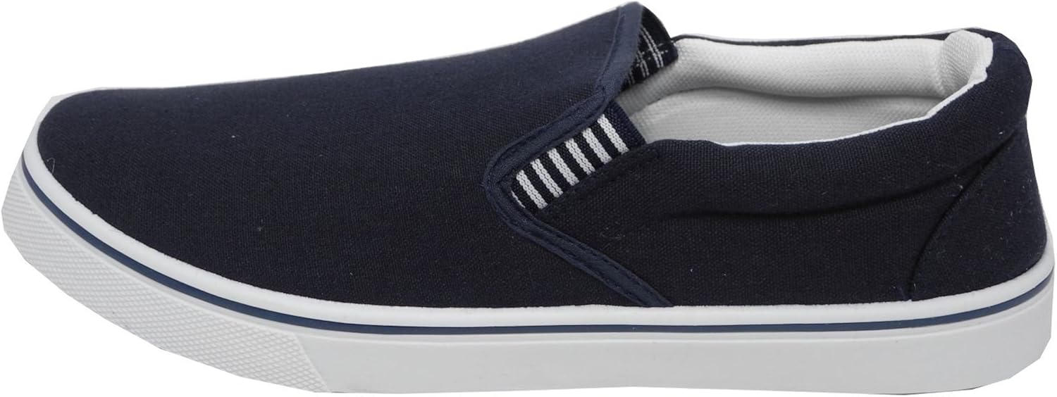 mens blue canvas deck shoes