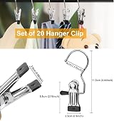 BUZIFU 20 Pcs Laundry Hooks Clips Hangers Anti-Slip 360° Rotating view 2