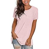 Saloogoe Womens Loose Fit Tshirts Short Sleeve Summer Tops Casual Workout Yoga Tunic T Shirts Tops