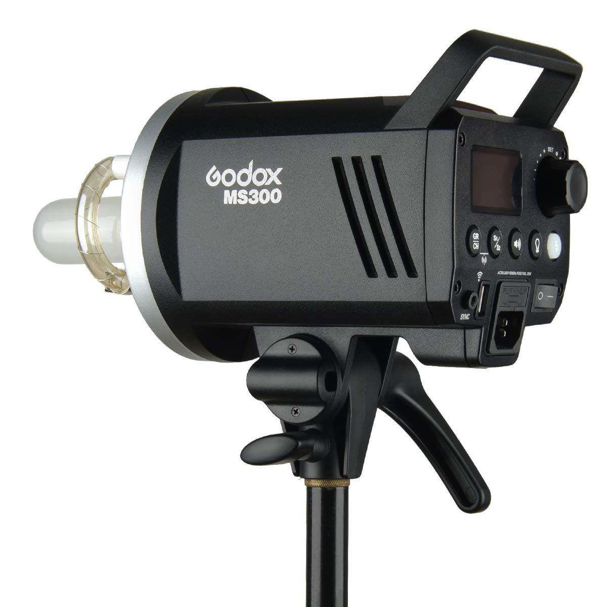 Godox MS300 300WS GN58 Flash Studio Strobe Monolight with Bowens Mount,Built-in Godox 2.4G Wireless System,0.1～1.8S Recycle time, Anti-Preflash, 1/32 to 1/1 Power Output,150W Modeling Lamp