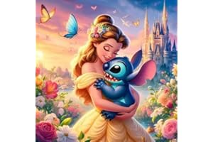 GemZono Diamond Painting Kits for Adults,5D Cartoon and princess DIY Diamond Art Diamond Painting Kits for Adults,Round Full Drill Diamonds, Diamond Art Kits for Home Decor-13.7x13.7inch