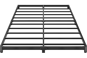 Yicensen 4 Inch Low Profile King Bed Frame with Rounded Corner Legs Heavy Duty Metal King Size Platform Bed Frame No Box Spring Needed, Easy Assembly, Noise Free, Black.