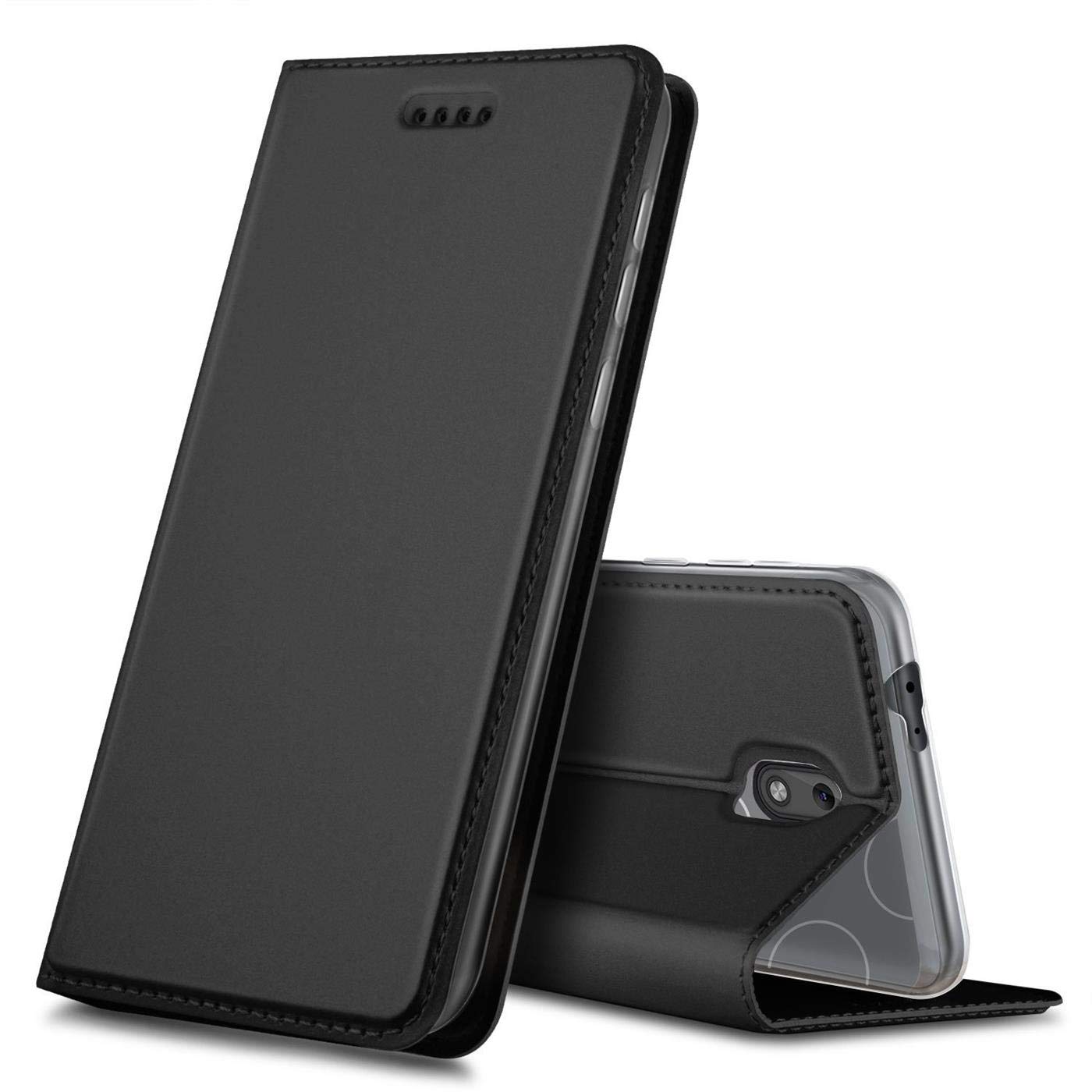 Verco Case compatible with Nokia 2.2, Flip Wallet Cover with Magnetic Closure for Nokia 2.2 Phone Case - black