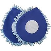 Chomp! Microfiber Mop Refill Pack: 5 Minute CleanWalls 2-pak Giant Noodle Blue Duster Reusable Washable, Window/Door Frame Cl