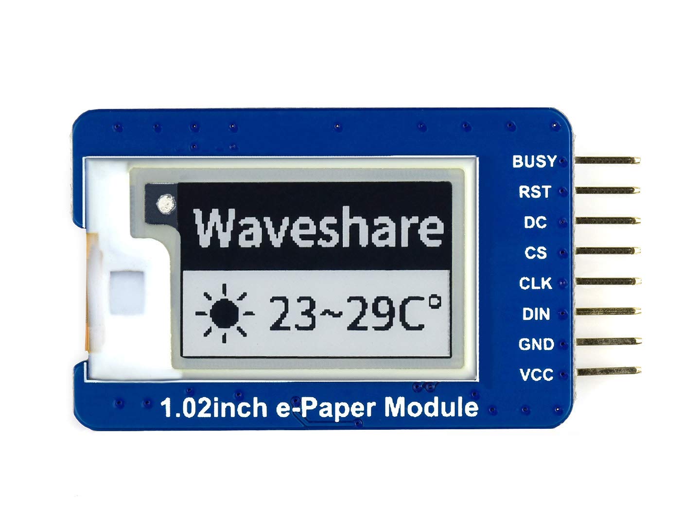Waveshare 1.02inch E-Ink Display Module 128×80 Resolution Black/White Dual-color With Embedded Controller Communicating Via SPI Interface Supports Partial Refresh