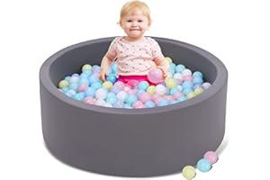 KKdema Ball Pit, Foam Ball Pit for Toddlers Kids Children, Larger Baby Ball Pit Creates a Fun and Safe Area to Play for Your Kids Children, Soft Round Designed, Easy to Install