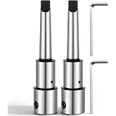 Lanties Annular Cutter Arbor Adapter, Morse Taper MT2 to 3/4" Weldon Shank for Drill Press &amp; Milling Machine, Chrome Steel, High Precision CNC Machined, with Set Screws &amp; Pilot Pin