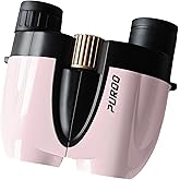 PUROO 10x25 Compact Binoculars for Adults – Lightweight Mini Opera Glasses for Concerts, Theater, Travel & Cruise, Bird Watching – Pink Small Binoculars for Women, Teens & Kids