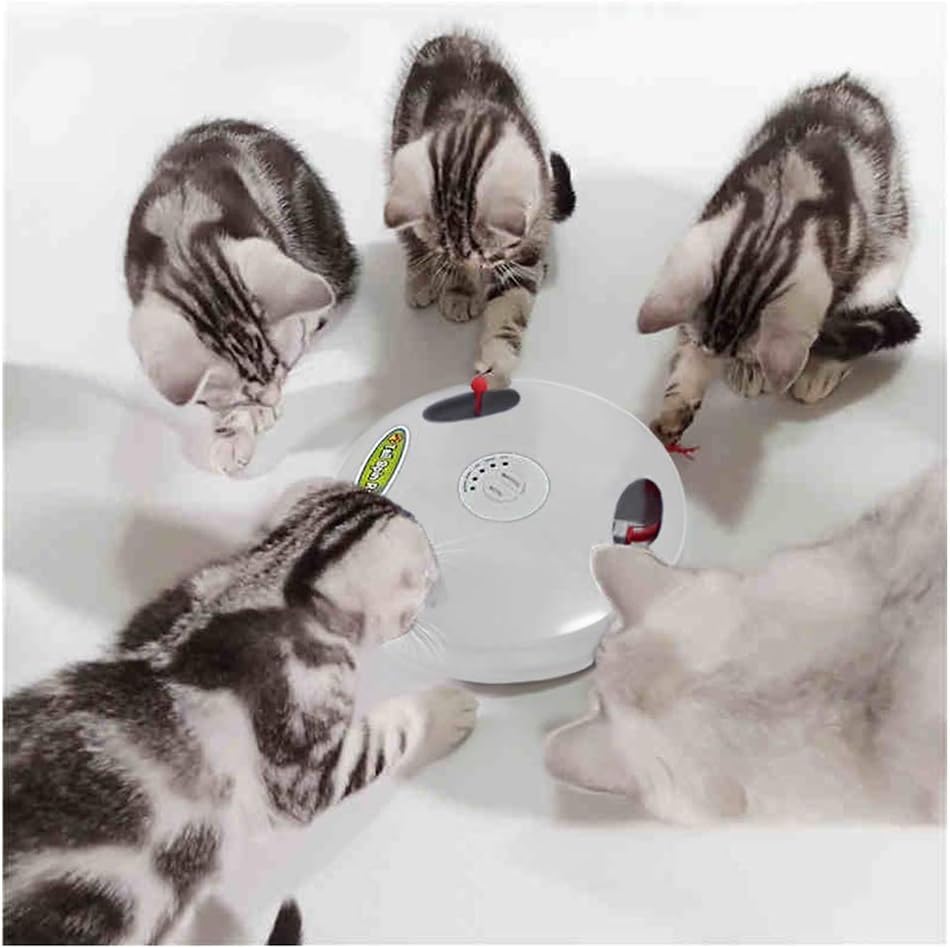 PetDroid Interactive Robotic Cat Toy,Hanging Electric Concealed Motion Cat Mouse Tail Toy,2nd Generation (White)
