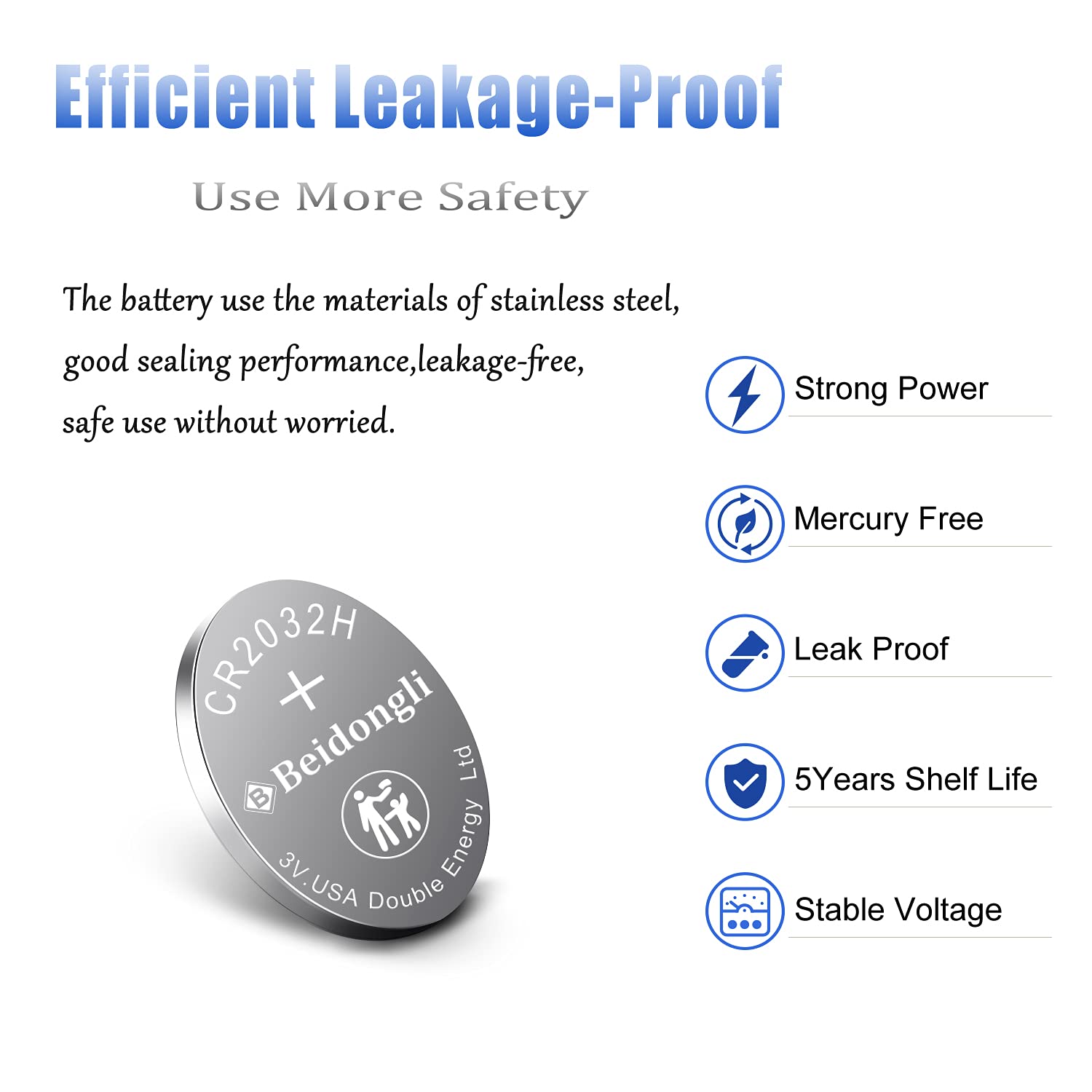 CR2032 Battery 3V Lithium Batteries Coin Button Cell 10 Count 【5-Year Warranty】
