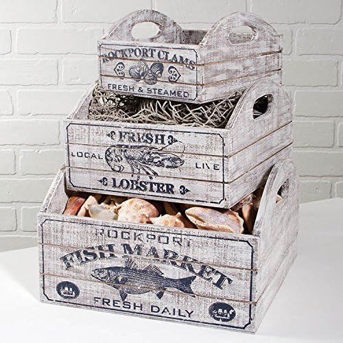 Advertising Fish Market Crates Set Of 3