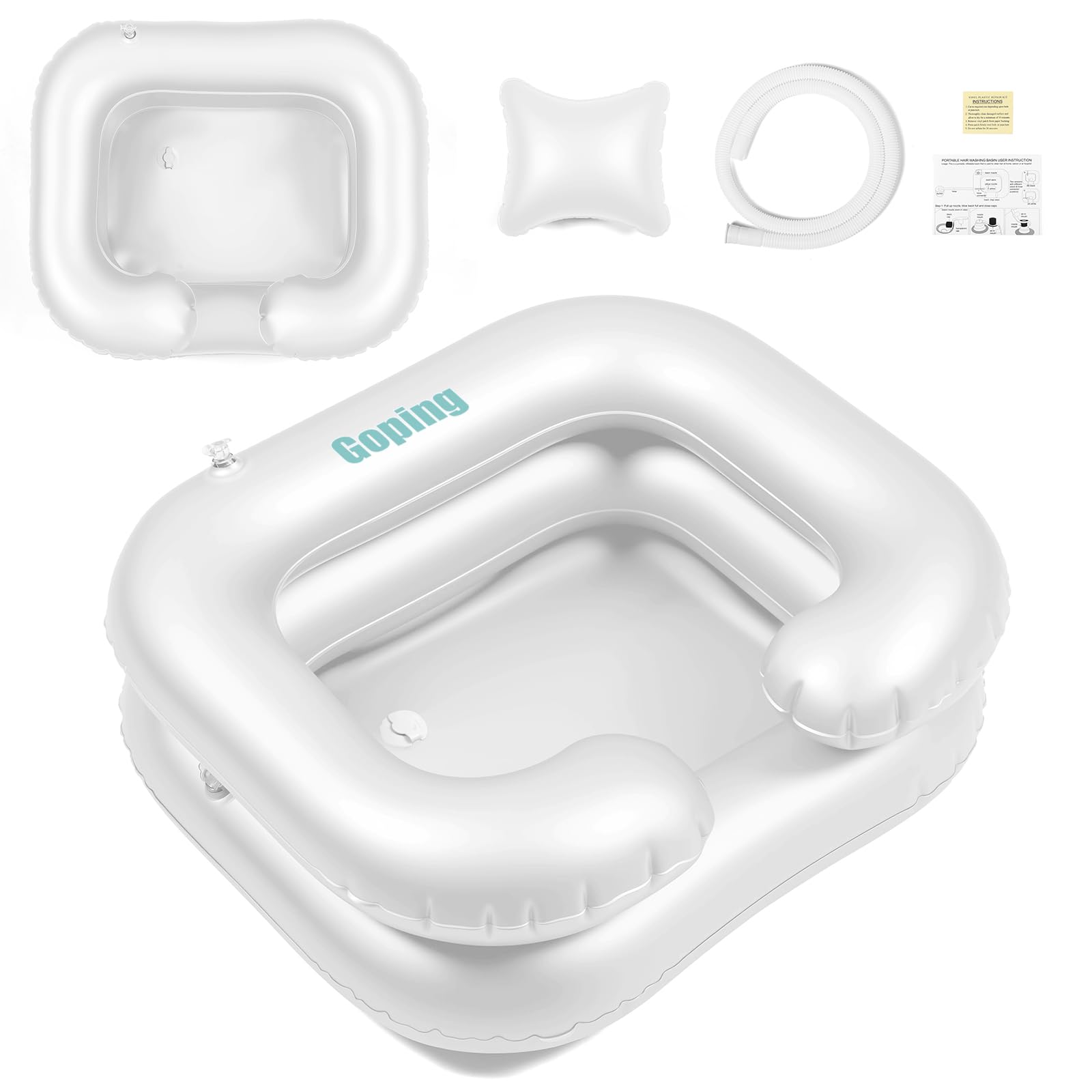 Goping Large Size Inflatable Hair Washing Basin with Head Comfort Pillow