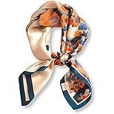 PoeticEHome 100% Pure Mulberry Silk Square Scarf 27"x27" Women Neckerchief Headscarf Gift Packed