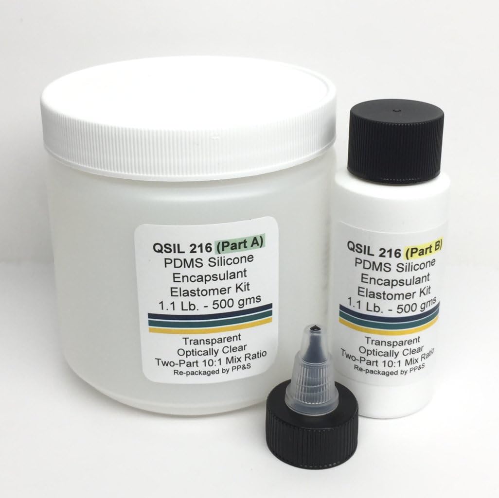 QSIL 216 Clear Liquid Silicone PDMS Elastomer Encapsulant, 1.1 Lb 500