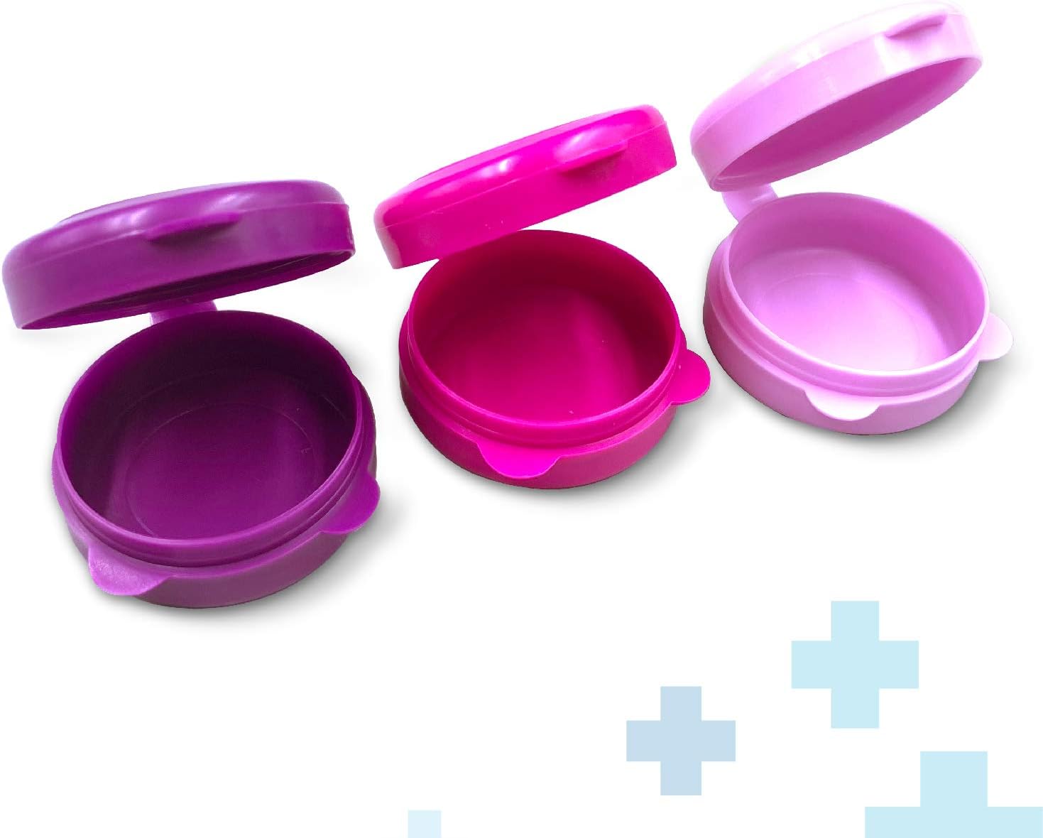3 Pack - Open Lid Round Pill Box Organizer Pocket Small case Holder,Daily containers. Medicine Holder, Ideal for Medication, Vitamin, Supplement, Perfect Travel: Health & Personal Care