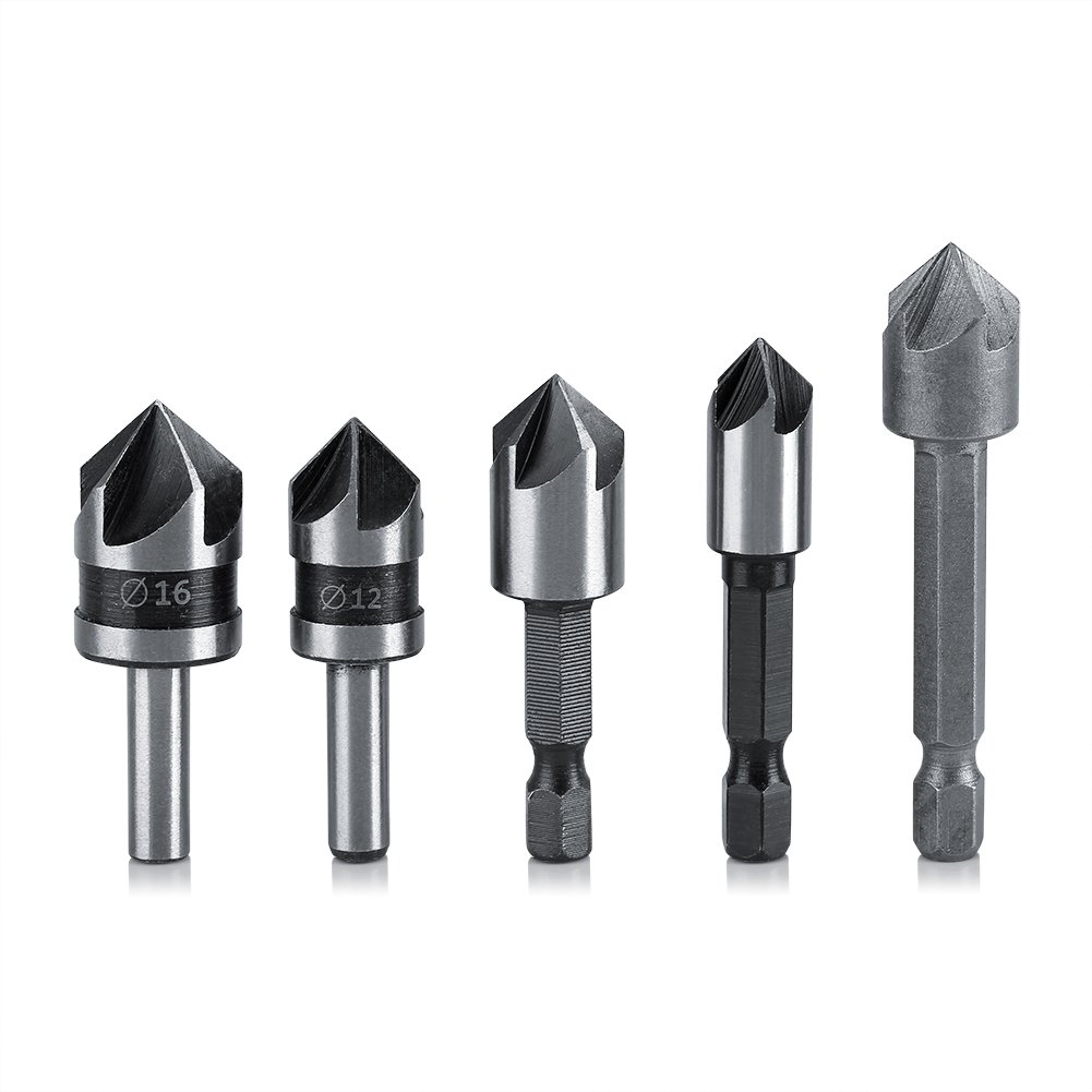 5pcs/set Woodworking Countersink Drill Bits Set Woodworking Chamfer Shank Countersink Drill Bit for Wood Metal Set