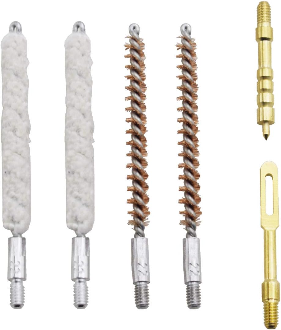 Yutoner Universal Gun Rifle Pistol Cleaning Kit 6-Pack Gun Cleaning Supplies with Gun Jags, Brass Cotton Gun Cleaning Bore Brushes, Solid Brass Patch Holder (.22cal 5.56mm) : Sports & Outdoors