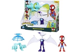 Spidey and his Amazing Friends Marvel Dino-Webs Ghostasaurus & Spidey 4-inch-Scale Spider-Man Action Figure Set, Toys for Kids Ages 3 and Up