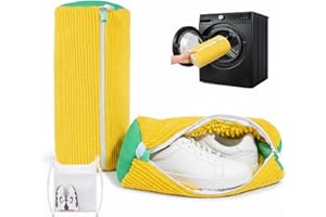 [2026 Upgraded] Shoe Washing Machine Bag 2 Pack with XL 17"x16" Drying Bag-Reusable Laundry Shoe Bag with Premium Auto-Lockin