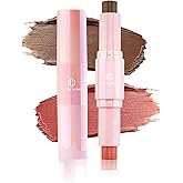 Color Nymph Blush Contour Stick, Double-end Cream Blush & Contour Makeup Stick Multiuse Blusher with Butter Bronzer For Cheeks Eyes Lip Matte Texture Silky-Smooth - 04# Coffee Cherry