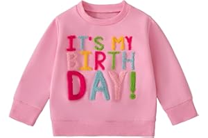 DOSYZTO Toddler Baby Fall Outfit Birthday Girl Crewneck Sweatshirt Tops Little Princess Birthday Shirt Kids Spring Clothes