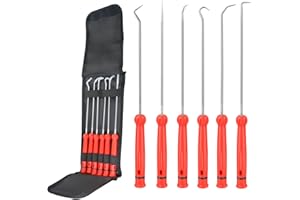 YukiHalu Precision Hook and Pick Set for Automotive, Swivelling Tail, 10 inch Pick Tool Set for O-Rings and Oil Seals, Seal Puller Set for Cars and Electronic Tools