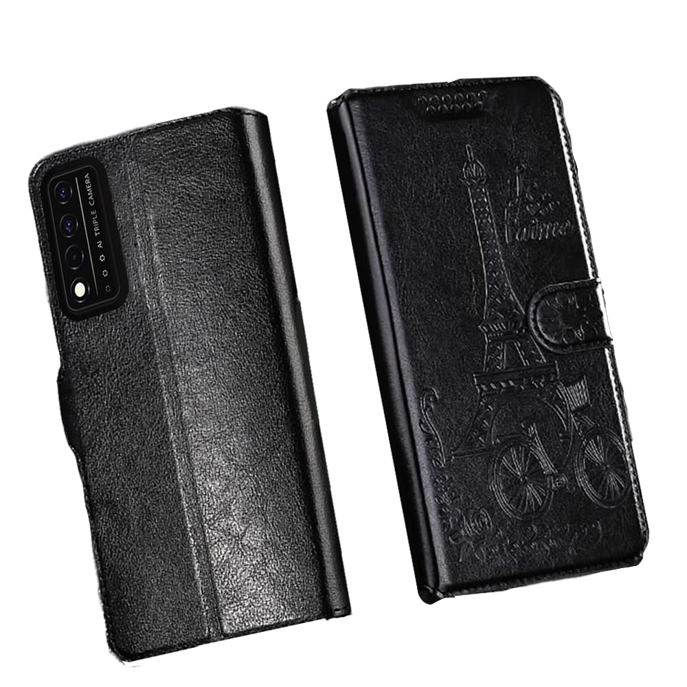 Photo 1 of shingtomua for T-Mobile Revvl V Plus Wallet Case Kickstand Magnetic Leather Flip Cover Card Holder Stand Cell Accessories Women Men Phone Cases for T-Mobile Revvl V+ Cover (BlackTower)