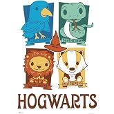 MIGHTYPRINT Harry Potter Hogwarts Houses 17 x 24 Wall Art | Translucent wall art | Bedroom or office display | Harry Potter fan gift