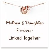 STORYJEWELLERY Mother Daughter Necklace, Gifts for Mom and Daughters, Daughter Birthday Gifts, Circle Pendant Jewelry for Mom
